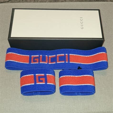 hair accessories gucci|Gucci headband and wristband set.